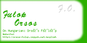 fulop orsos business card
